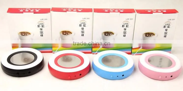 New Arrival mini portable Rainbow USB Powered Cup Warmer Cup Heater Pad Coffee Tea Mug Warmer Heater
