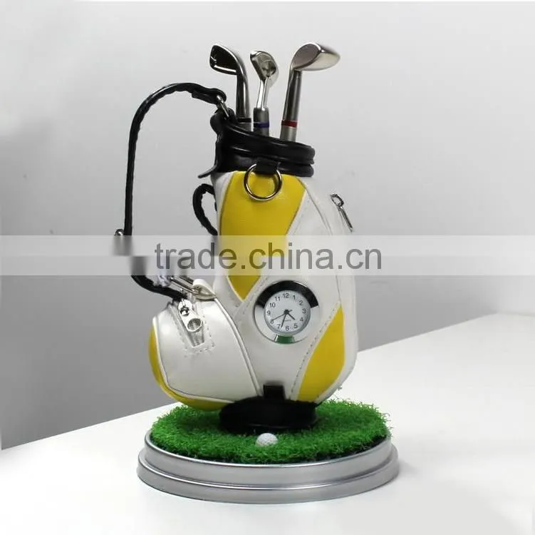 Creative small gifts Desktop clock Table decorations Golf Art Pen case