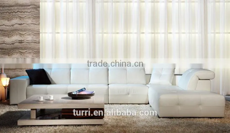 modern luxury full grain leather living room sofa set