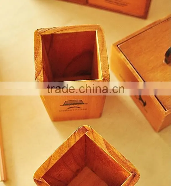 South Korea stationery, retro creative beard shape, lovely wooden pencil holder