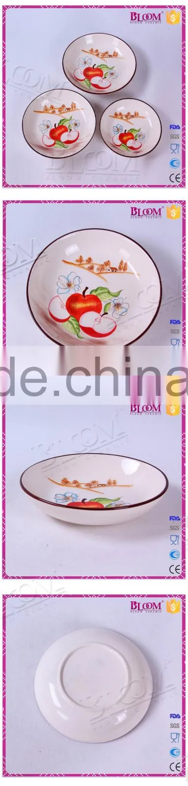custom ceramic round home decoration dry fruit tray