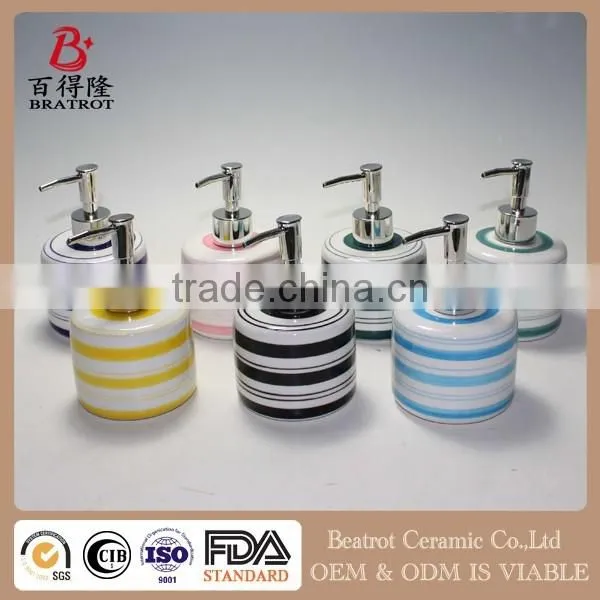 Beatrot Ceramic liquid soap dispenser pump bottle with hand painting