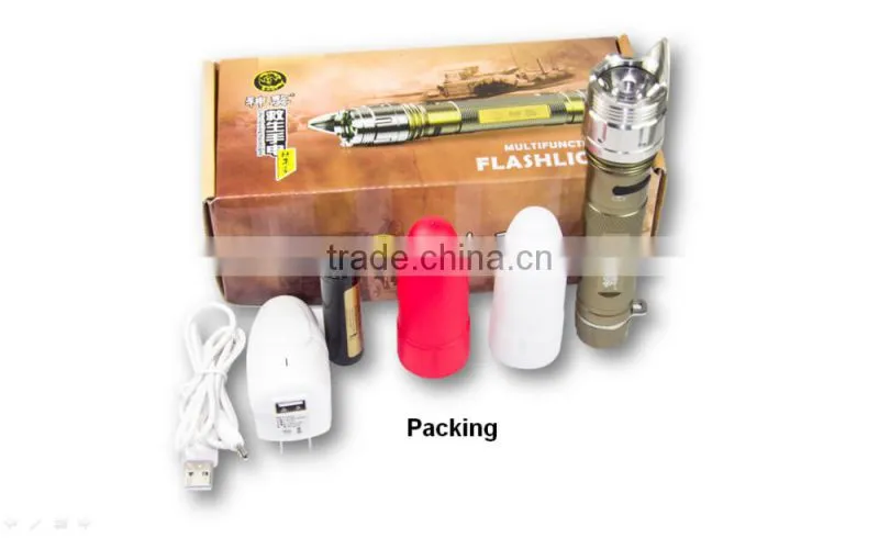 Outdoor Aluminum Rechargeable Flashlight With 4 shifts and Magnet