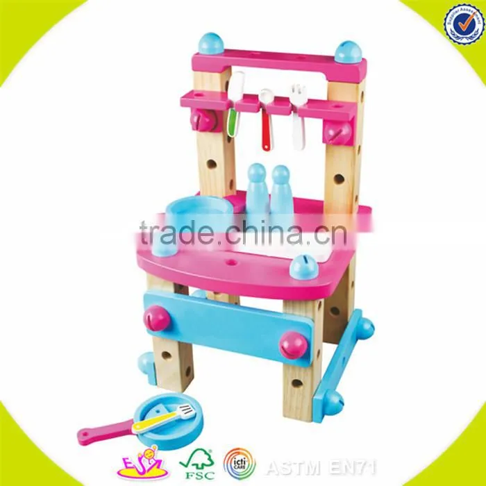 wholesale DIY pretend children wooden workbench toy interesting baby wooden workbench toy W03D028