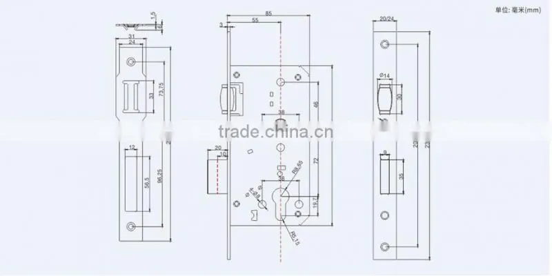 classic model and competitive security miotise lock body 55x72