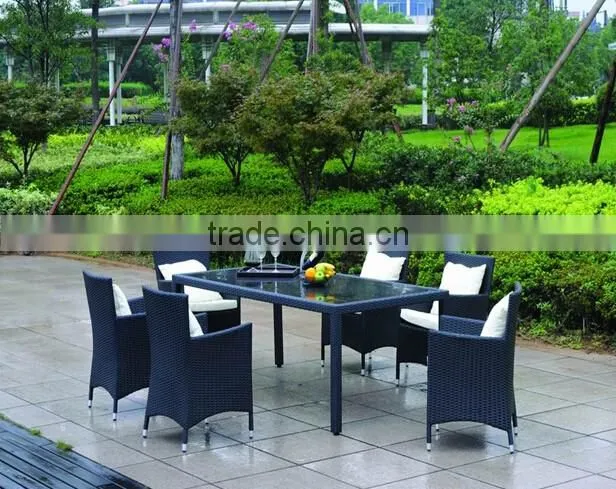 All Weather KD 7 Piece Black Rattan Patio Set