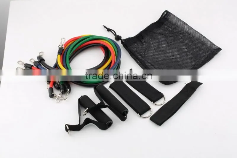 11pcs Latex Resistance Bands Tubes GYM Exercise Set Yoga Elastic Band for Yoga ABS Workout Fitness Band