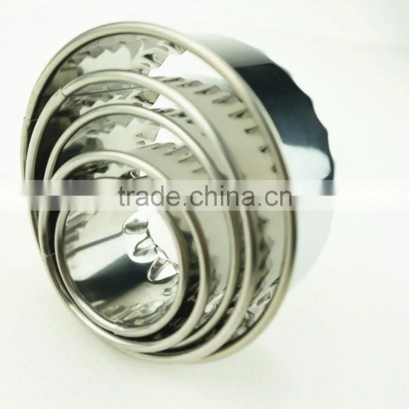 47099 5 pcs round shape stainless steel cookie cutter set