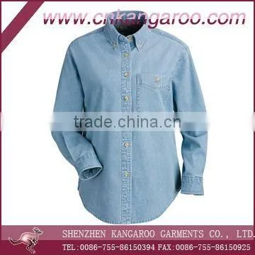 2012 Cotton Womens Workwear Denim Jean Shirt