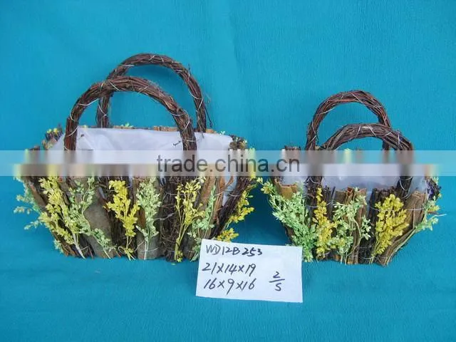 Handmade Decorative Flower Basket with handle