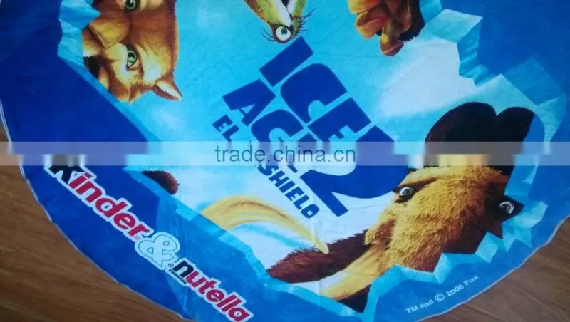 Carton printing design round beach towels wholesale