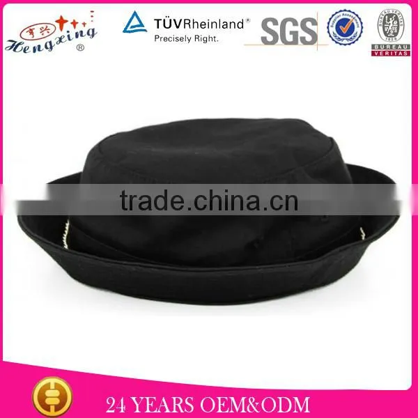 Black cotton woven labels chain bucket hat for men