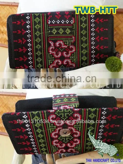 Embroidered HMONG HILL TRIBE Clutch Wallet Coin Money Bag Purse