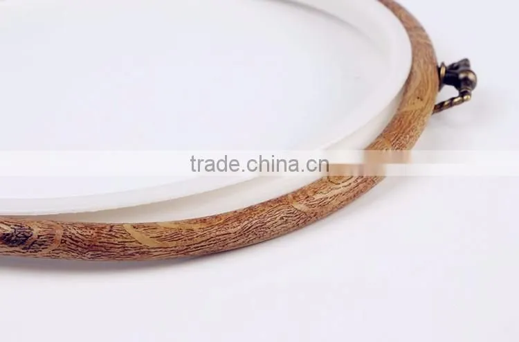 Wholesale Cross Stitch Accessory ABS Wooden Pattern Embroidery Hoops