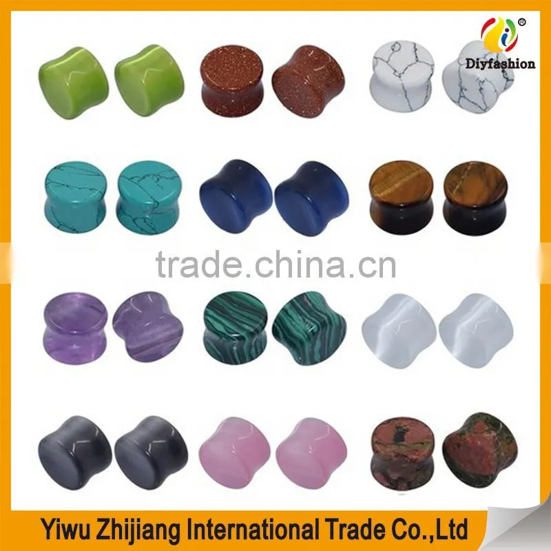 Amethyst Concaved Convex Flat Natural Stone Plugs