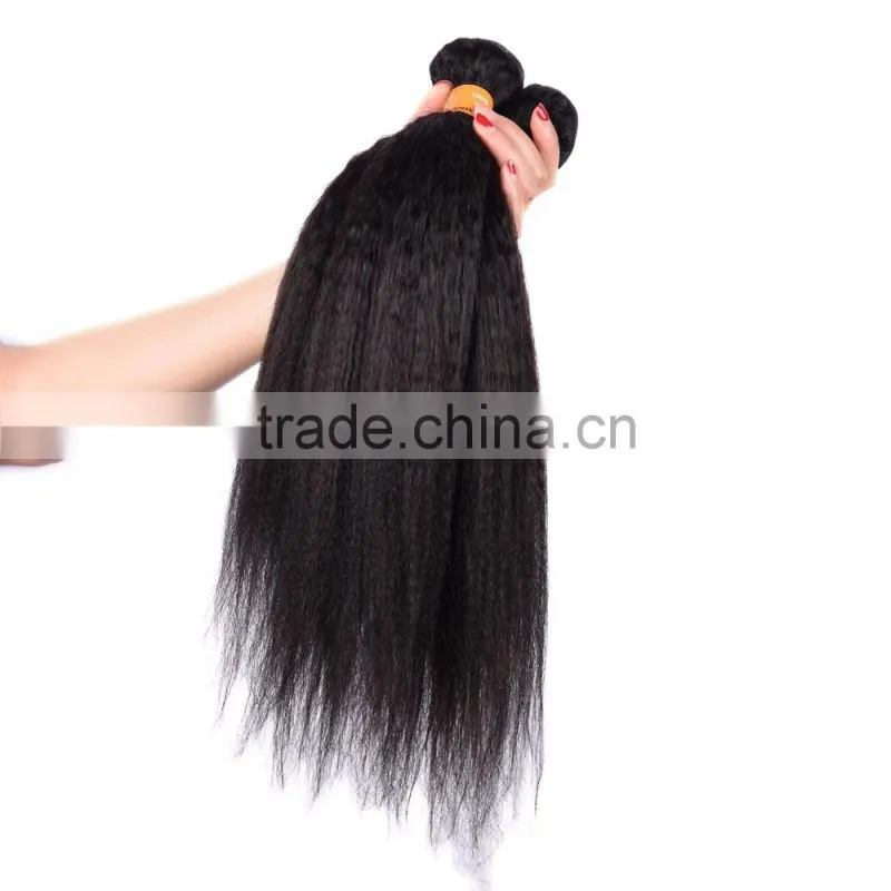 New Style Natural colored top quality indian kinky straight yaki hair weave