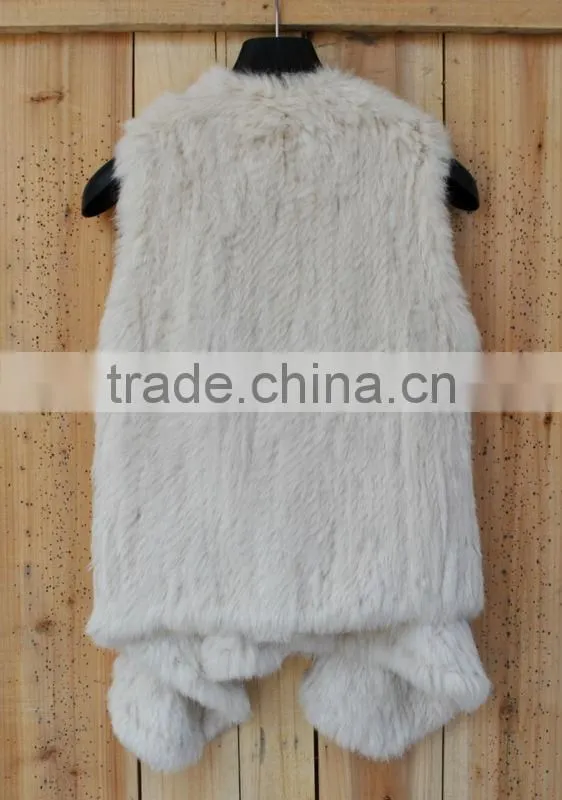 YR505 Wholesale Factory Genuine Rabbit Fur Material Top Quality Fur Vest