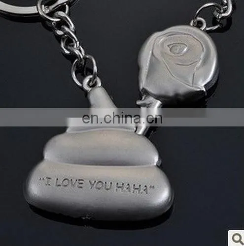Fashion New Personality Fish Bone Shape Alloy Keychain Couple Valentine's Day Gift