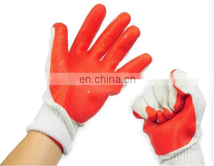 Cotton Working Gloves with Anti-slip Latex on Palm