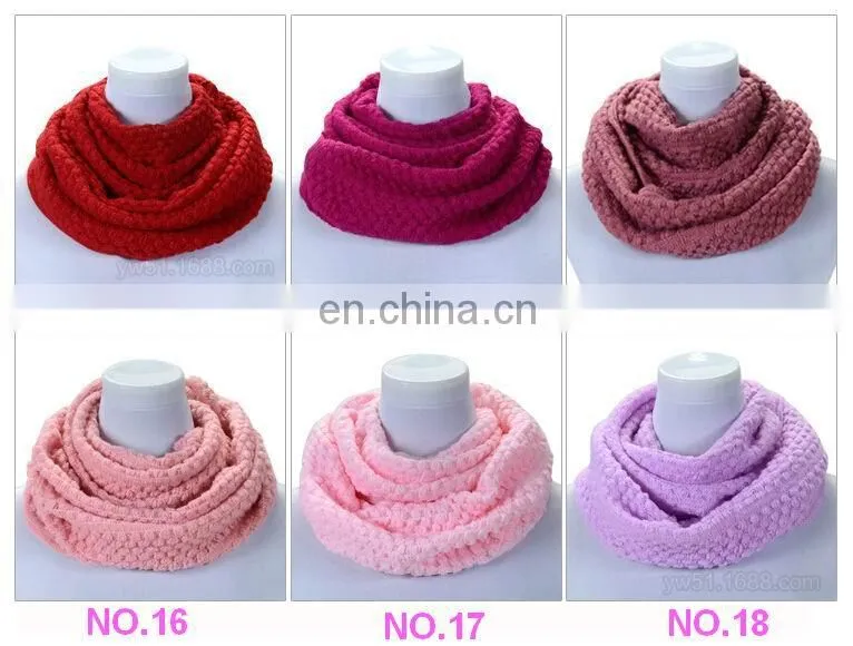 fashion ladies wool knitting scarves women's neckerchiefs with pure color