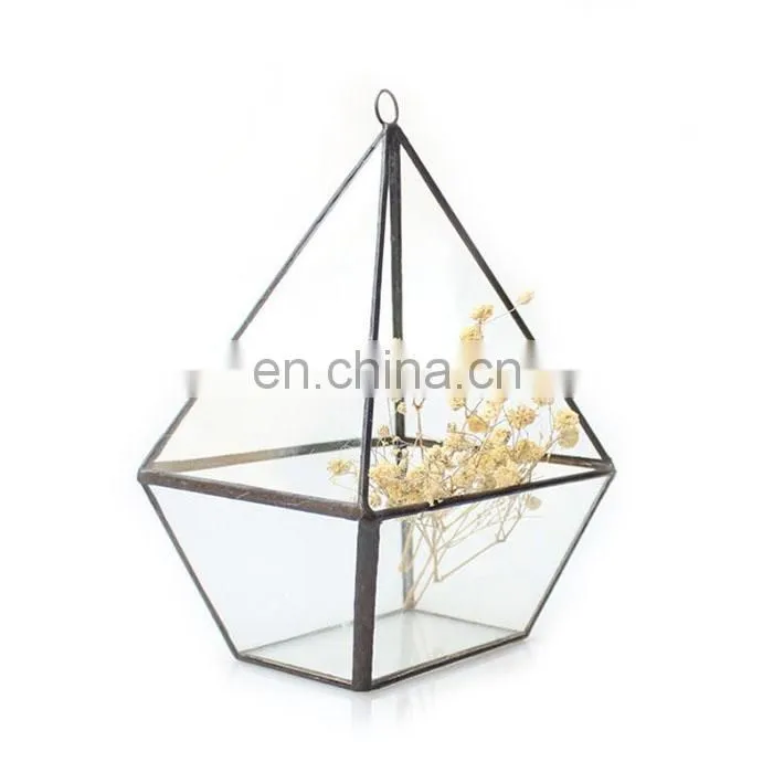 terrarium geometric glass terrarium wholesale rhombus with ring