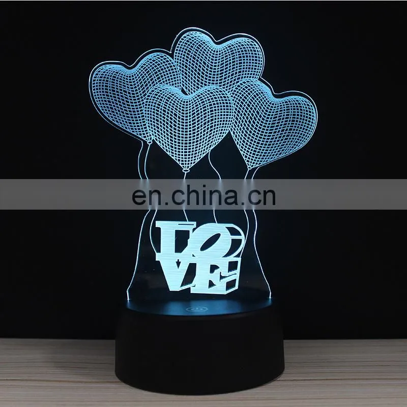 Custom design USB acrylic lighting 3d desk light table lamp for kids