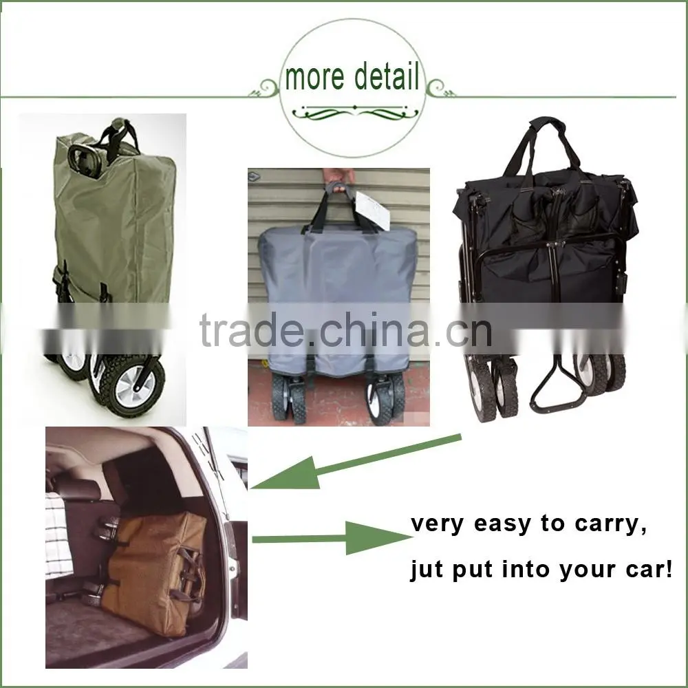 (73007) 600D cloth in 150Lbs trolley foldable huge storage four wheel metal garden wagon
