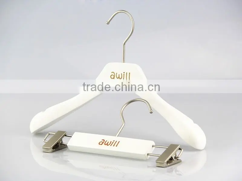 IMY-176 white wood deluxe kids hanger for show wood kids hanger