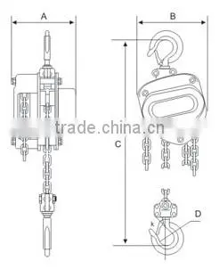 2 Ton Manual Operated Chain Fall Engine Hoist Block