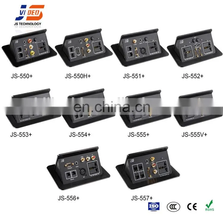 Tilt up with VGA, RJ 45 and AV ports cable connection box