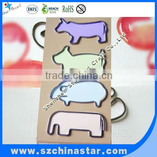 Kind of animal shaped paper clips in printing card and opp bag