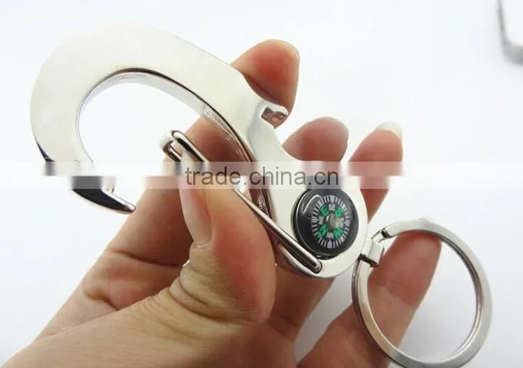 Promotional alloy compass bottle opener keychain wholesale