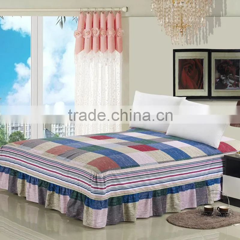 factory outlets 2015 high quality hand made bed sheet bed skirt with elastic fitted style