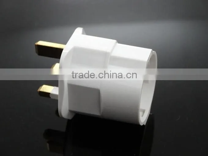 CE ROHS Approved HK UK Ireland Singapore Malaysia India Kuwait Bahrain Type G to Schuko Germany Type F plug travel adapter