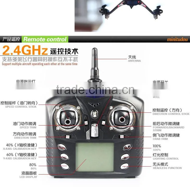 2014 New Product WL V636 2.4G 4CH R/C 4-Axis Quadcopter With Light Outdoor Quadcopter