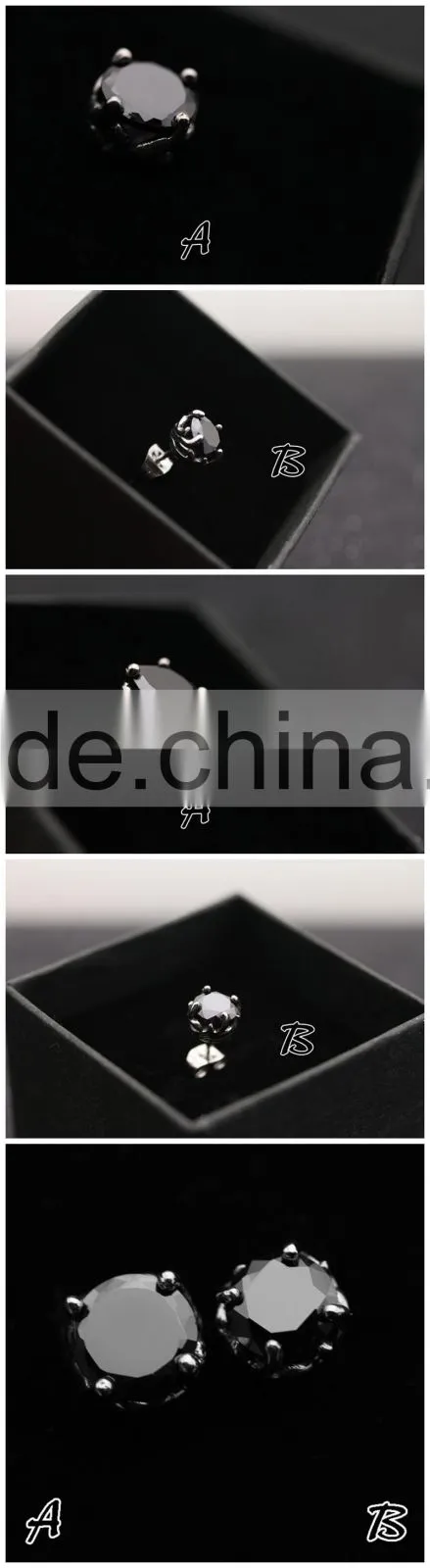black stainless steel 2 gram gold beautiful designed earrings