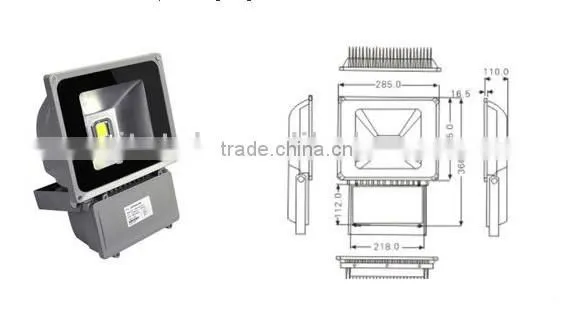 Hangzhou factory, IP65 High power COB led 80w led flood light