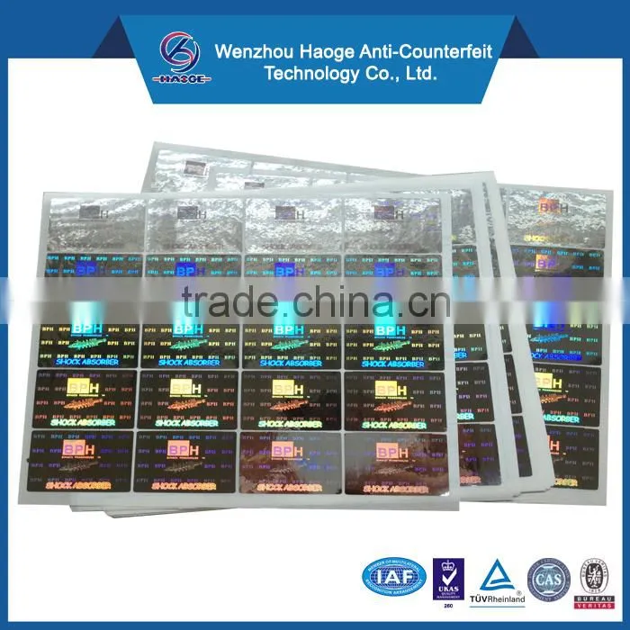 Custom anti-fake PET 3D hologram label sticker printing