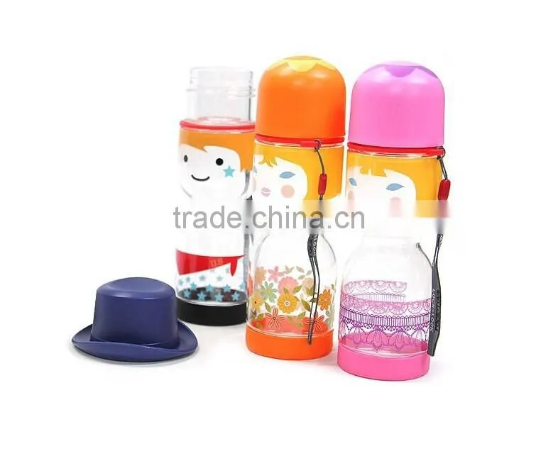 factory-direct plstic hat cup ,unbreakable soda bottles,food grade handy bottles