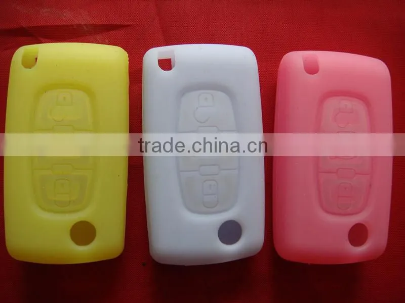 Tongda remote control key sets of silicone key case for Peugeot