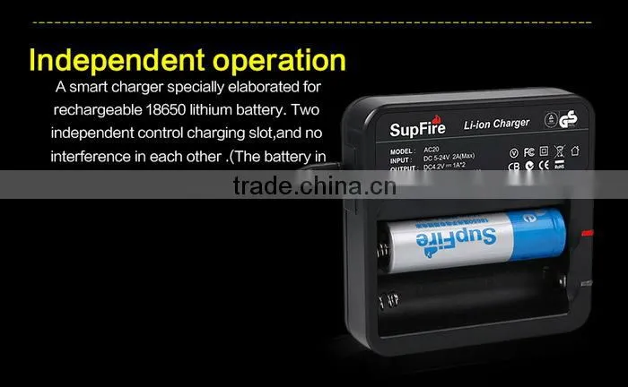 18650 battery charger dual slot with CE RoHS FCC SAA