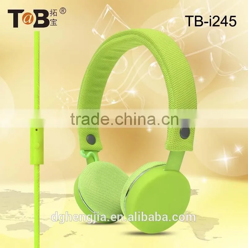 2015 Comsumer electronics cute colorful slim fashion headphone for girls with inline mic