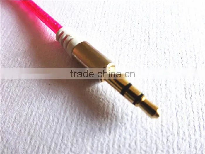 flexible dc3.5m to dc3.5m spiral metal transperant cable extend stereo audio aux cable