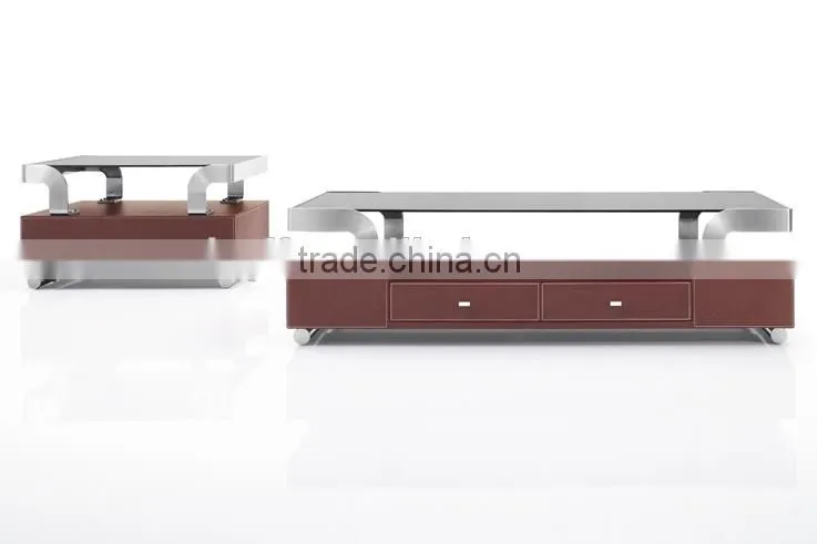 CT-11A ET-11A stainless steel glass modern coffee table