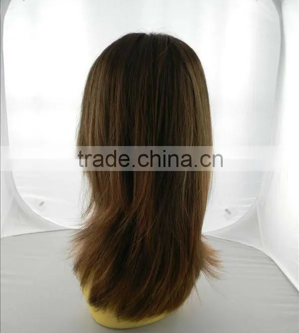 Synthetic mono parting wig in stock