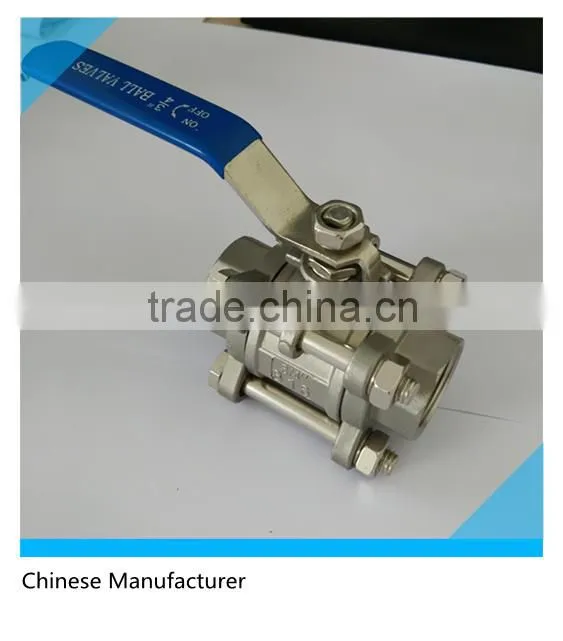 1/2" Stainless Steel 1000PSI Full Port 3-Piece Ball Valve Butt-weld End