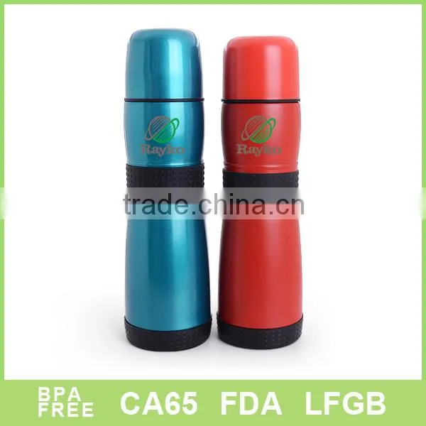 Curvy new design thermos flask with silicone cover