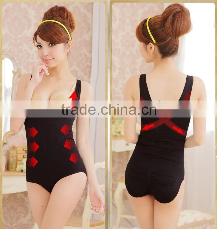 Waist Cincher Bodysuit For Ladies Latest Technology Black Color