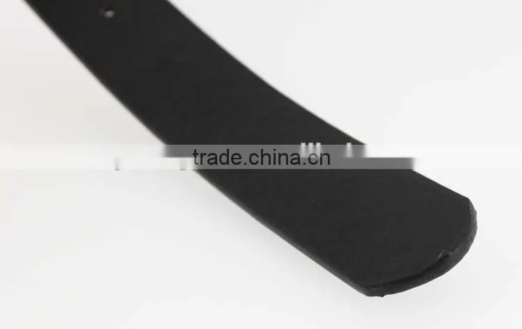 2015 designer black PU ladies leather belt with Gold buckles for jeans in yiwu