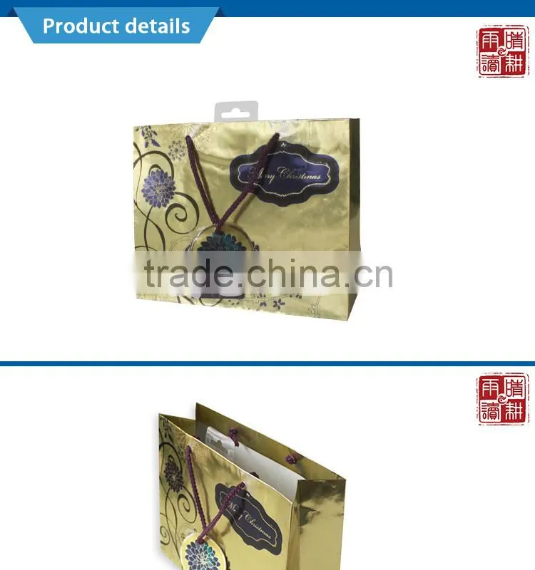 Custom packing products gift christmas bag art paper bag